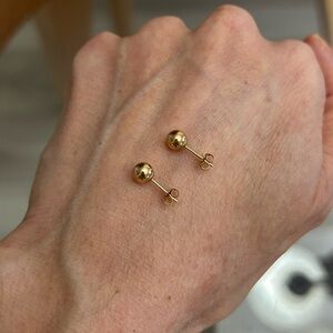 10K Gold Ball Stud Earrings
